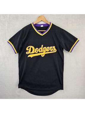 Los Angeles Dodgers MLB SGA Lakers Night Promo Black Yellow Jersey Medium